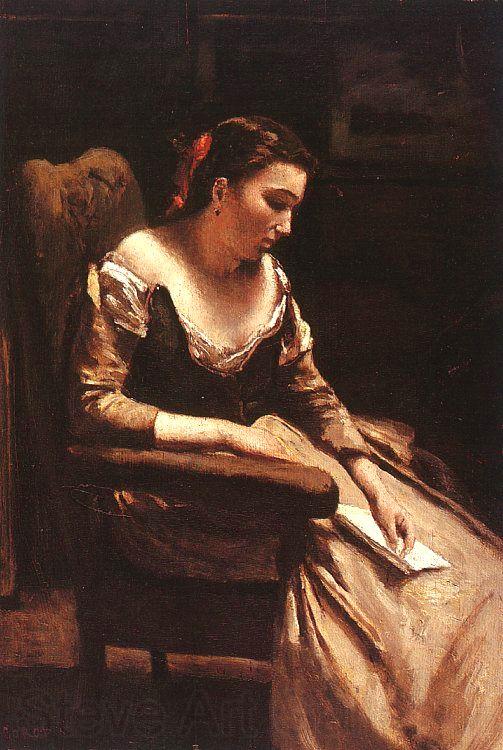  Jean Baptiste Camille  Corot The Letter_3 France oil painting art